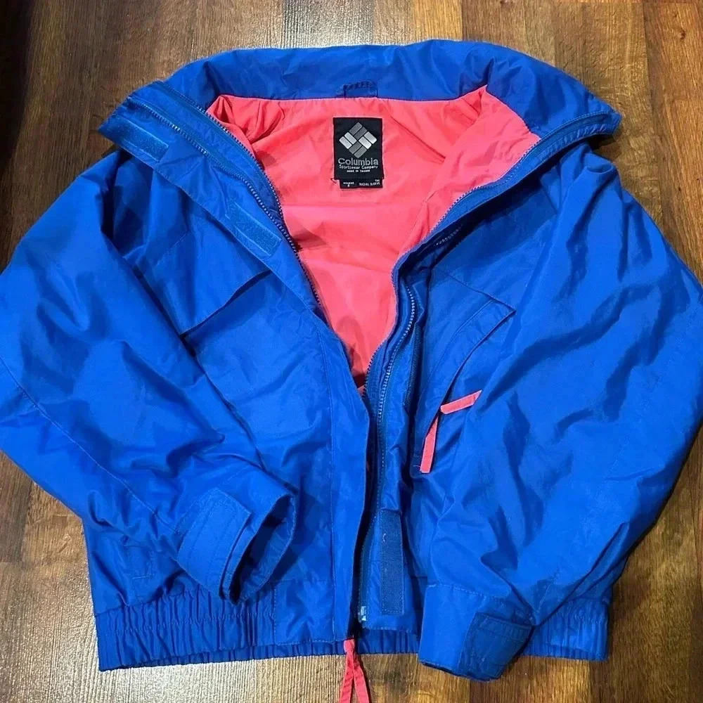 Vintage Columbia Blue Jacket with Pink Lining